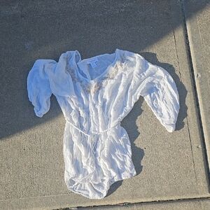 Motherhood Cream Maternity Gauze Top